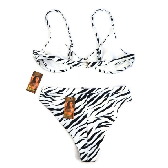 2/$20 Sommer Ray Zebra Print Bikini XL - Picture 3 of 9